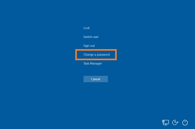 change password in windows