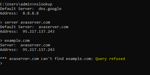 nslookup command